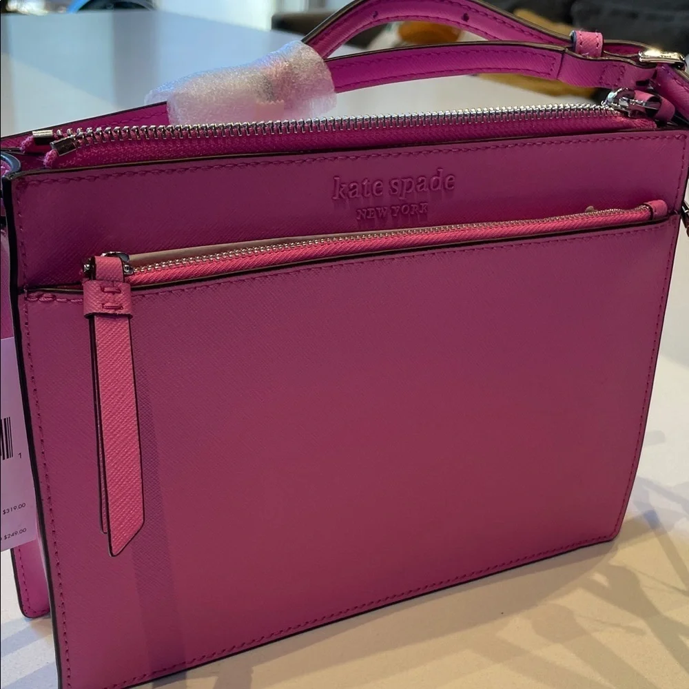 🆕 Kate Spade New York Crossbody Shoulder Bag, Hot Pink, Bright Peony, Zippered